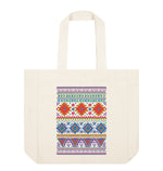 Natural Patterned Shopper Tote