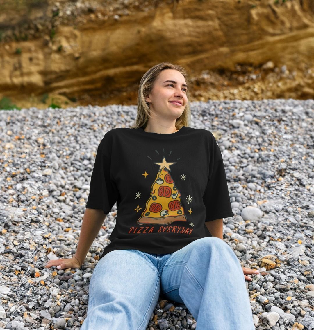 Pizza Christmas Tree Oversized Tee