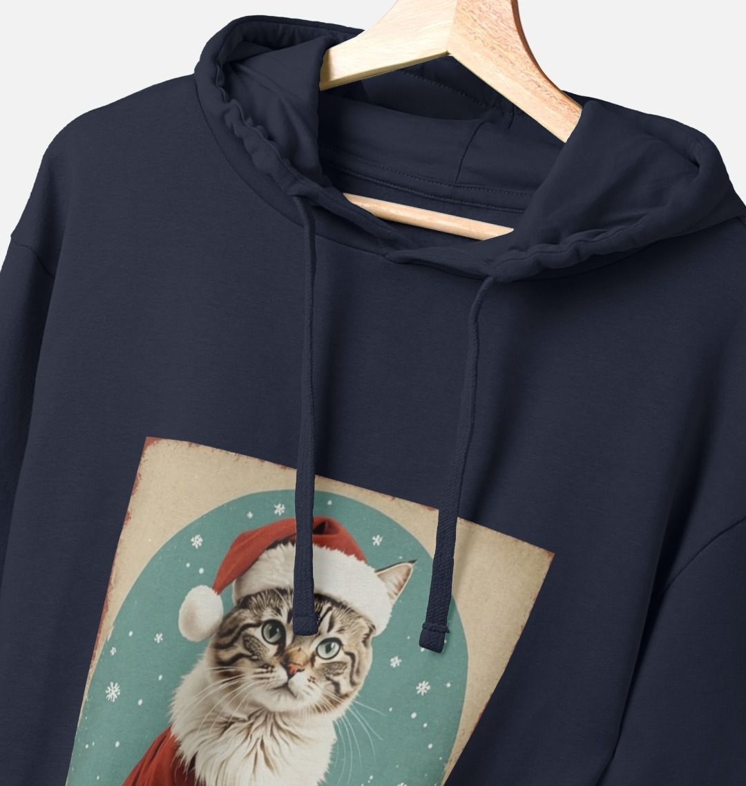 Retro Cat Santa Hoodie