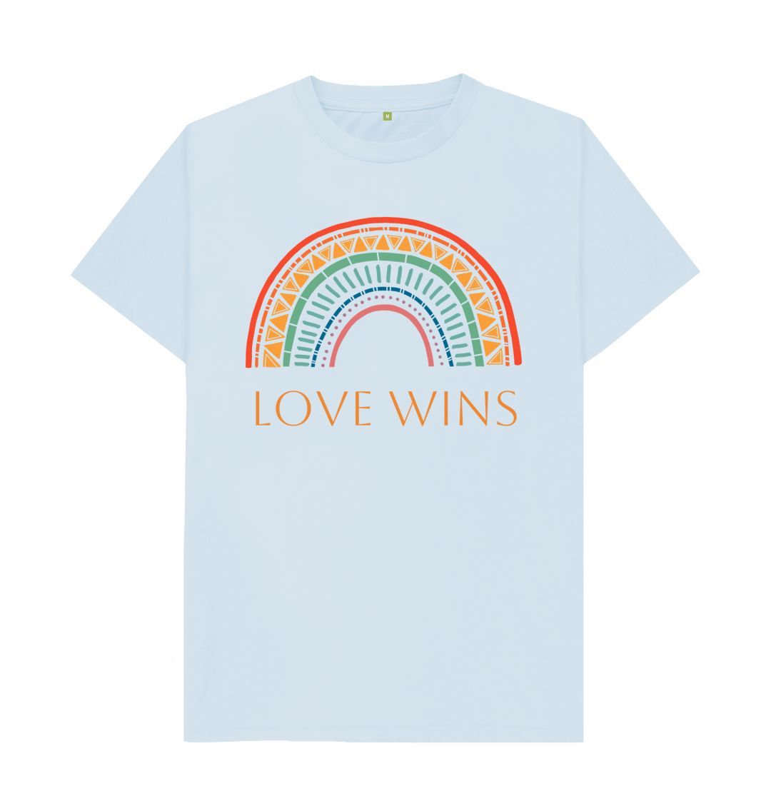 Sky Blue Rainbow Love Wins Tee