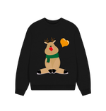 Black Printed Sweater Front