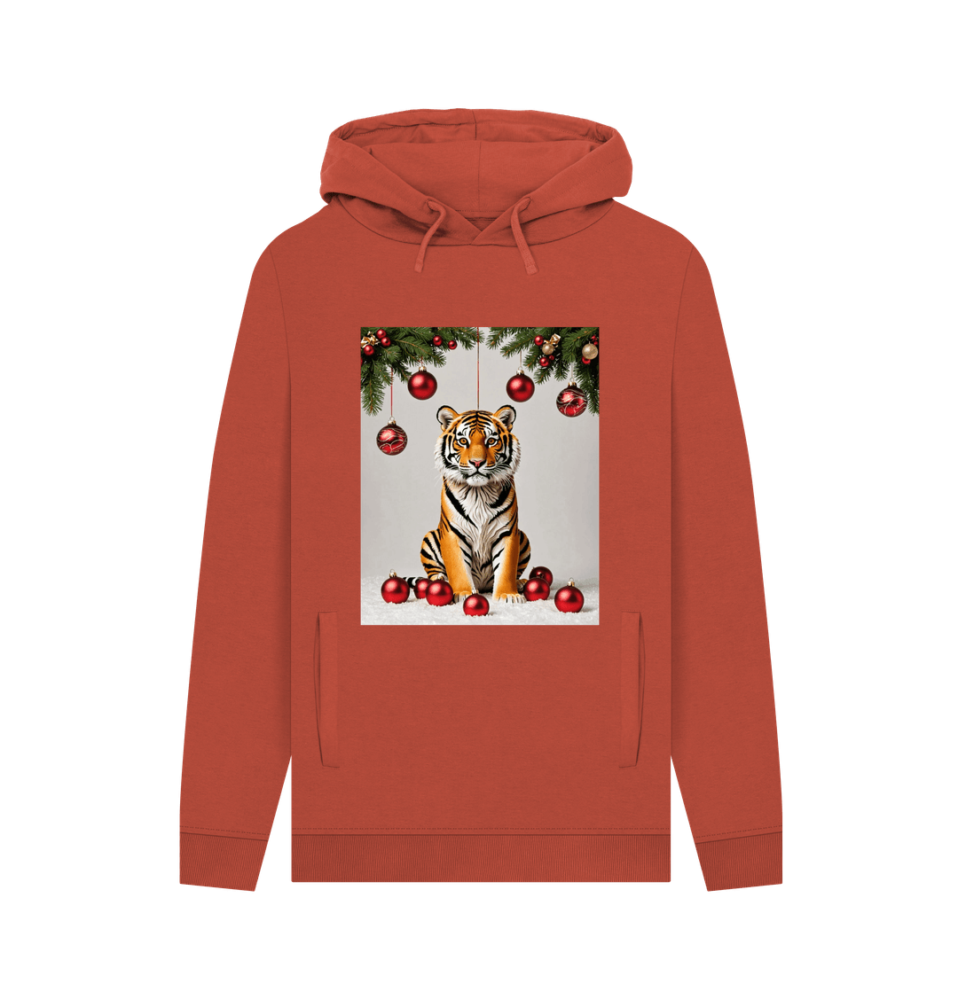 Rust Christmas Tiger Hoodie