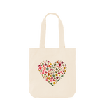 Natural Autumn Leaves Heart Tote