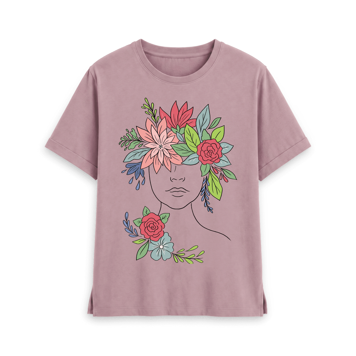 Mauve Printed T-shirt Front