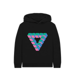 Black Printed Kids Hoodie Front