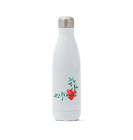 White Stainless Steel Flower Water Bottle