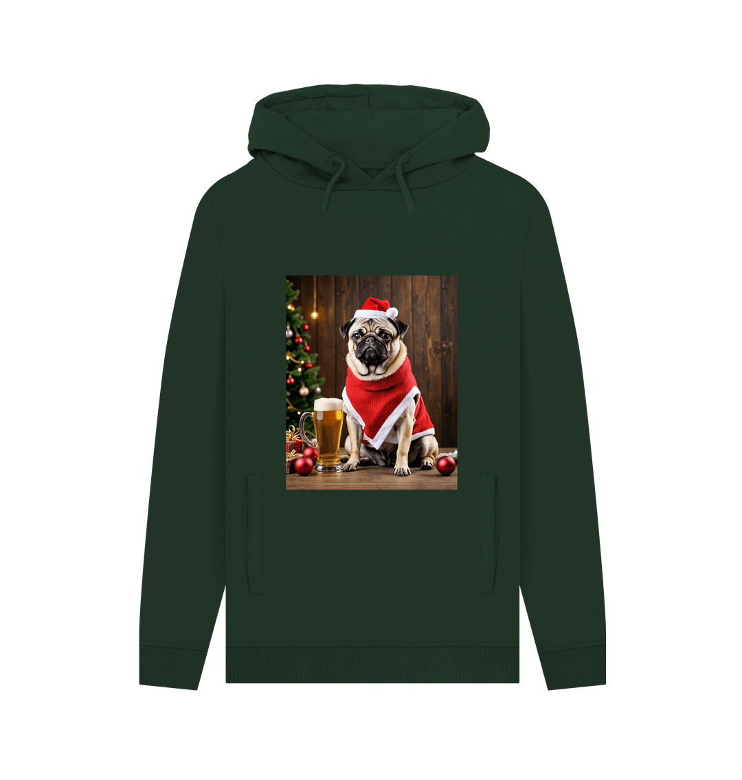 Evergreen Christmas Pug Hoodie