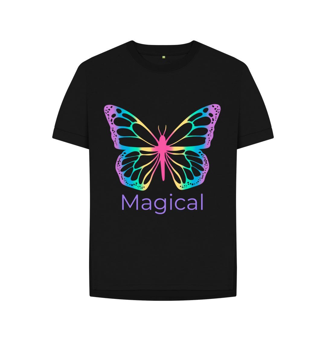 Black Magical Butterfly Relaxed Fit Tee