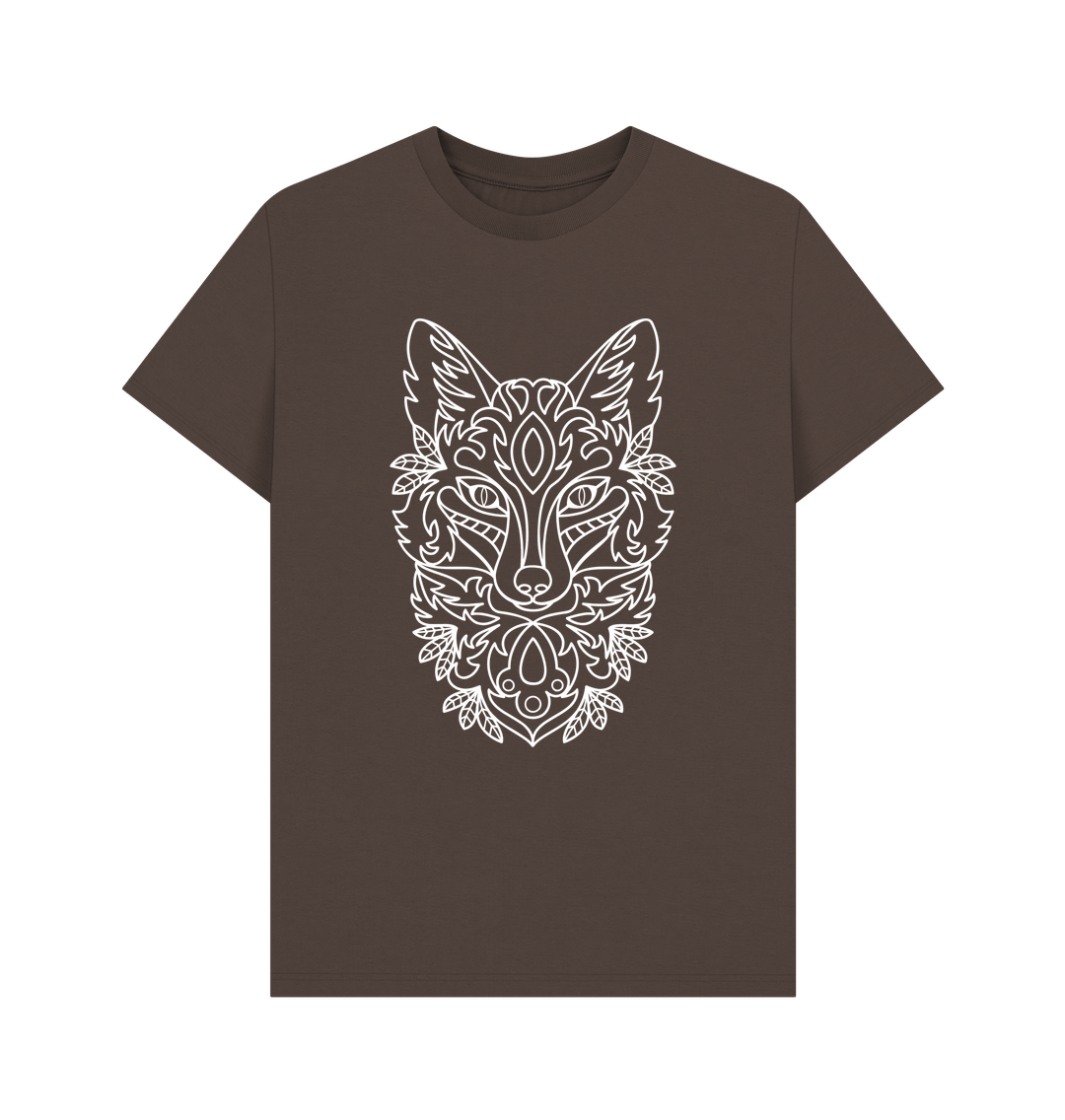 Chocolate Patterned White Fox Tee