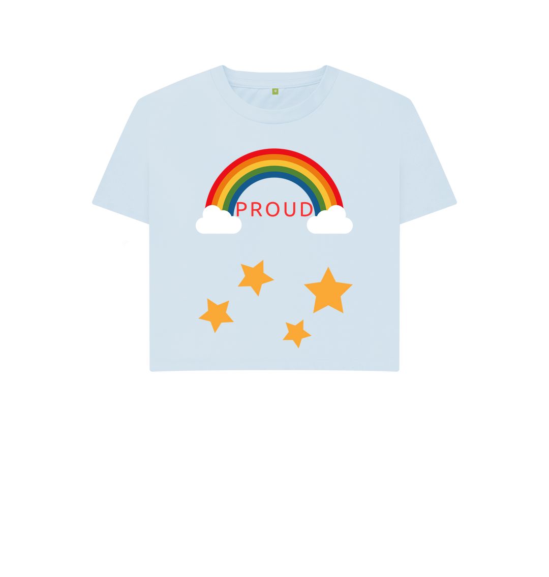 Sky Blue Rainbow And Stars Proud Boxy Tee