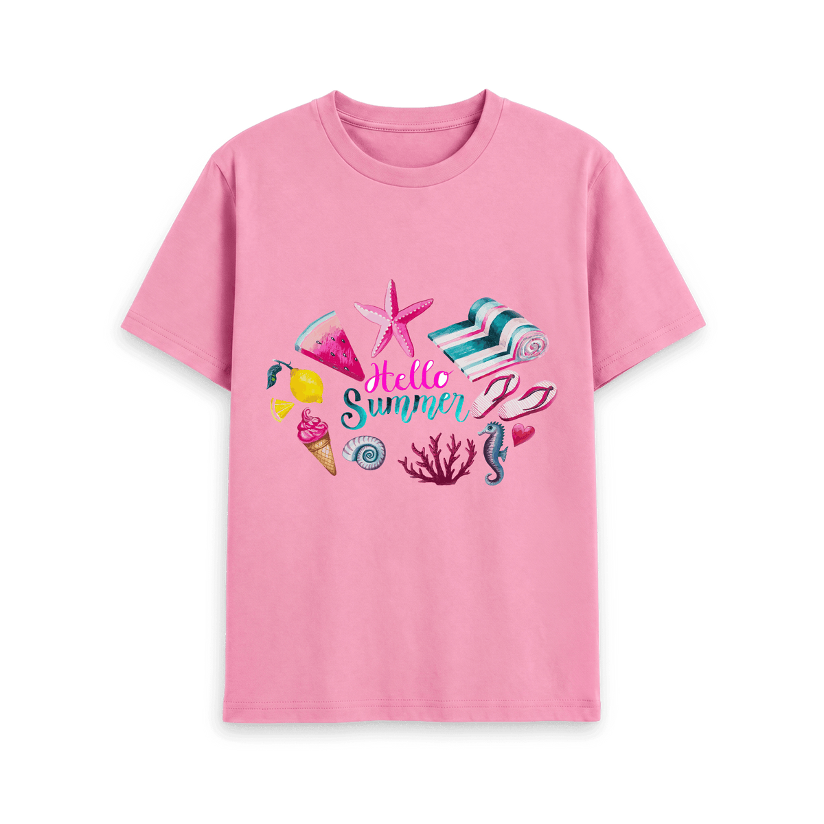 Rose Pink Printed T-shirt Front