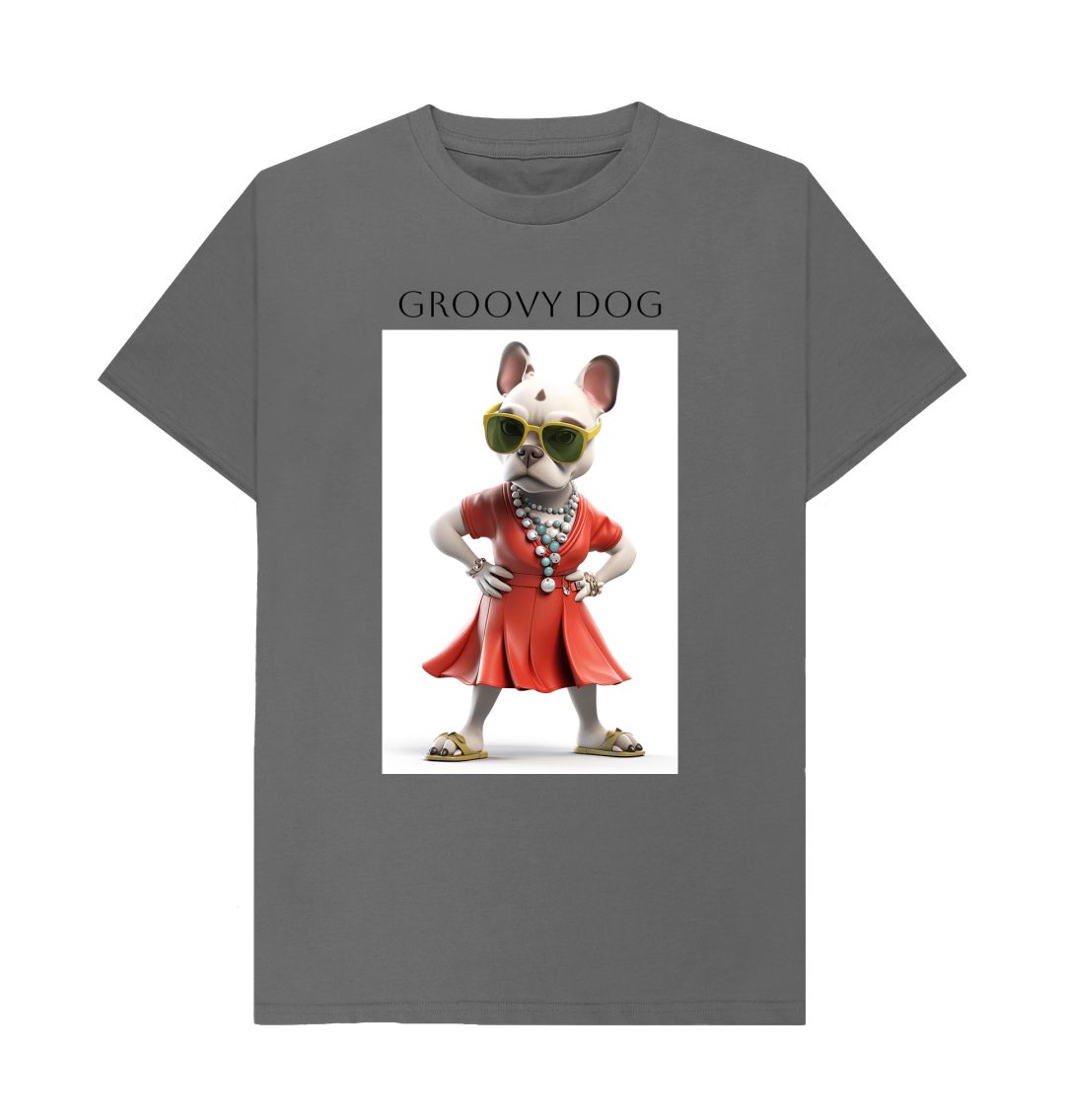 Slate Grey Groovy Dog Tee