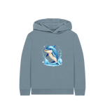 Stone Blue Cute Dolphin Hoodie