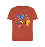 Rust 2 Butterflies Relaxed Fit Tee