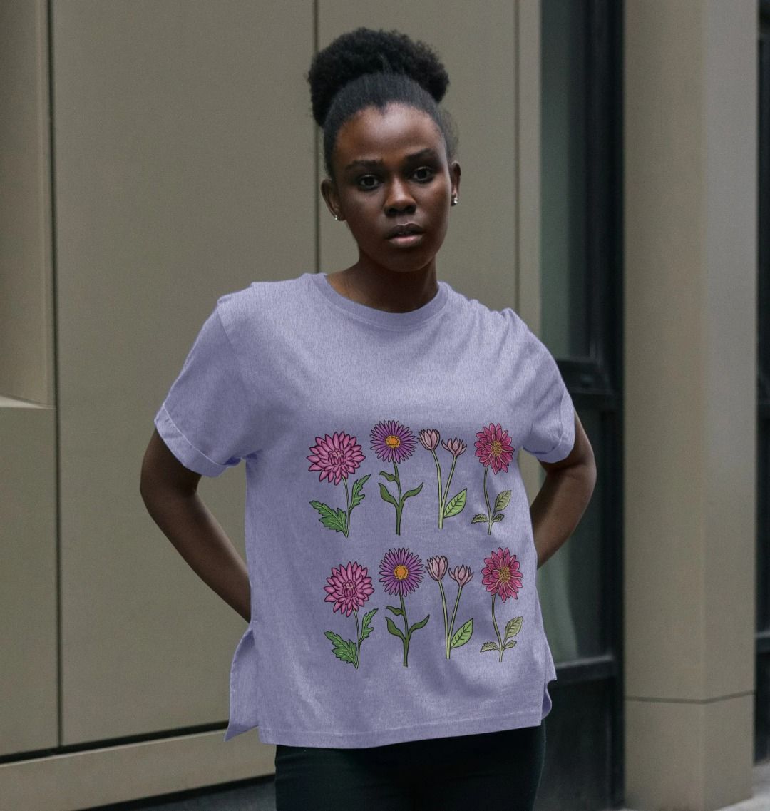 Wild Pink & Purple Flowers Remill Relaxed Tee