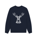 Navy Blue White Reindeer Oversized Jumper