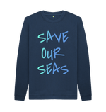Navy Blue Printed Sweater Front