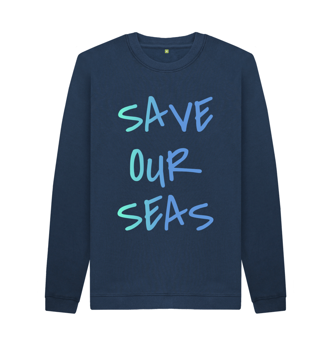 Navy Blue Printed Sweater Front