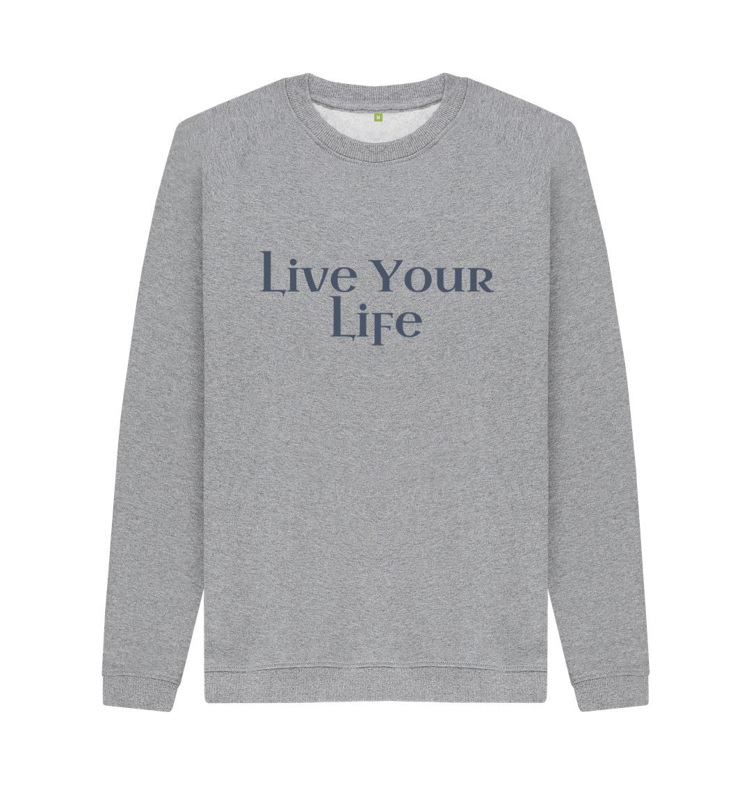 Light Heather Live Your Life Crew Neck Jumper