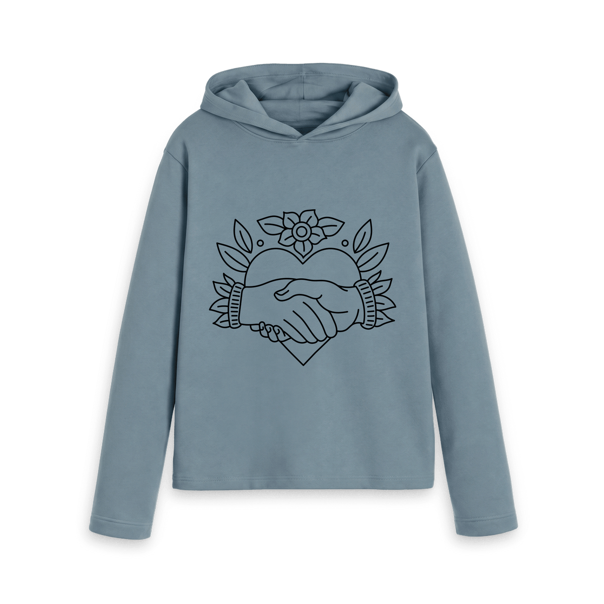 Stone Blue Printed Hoody Front