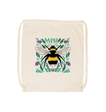 Natural Bee Drawstring Bag