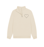 Oat Uinsex Heart Quarter Zip Sweatshirt