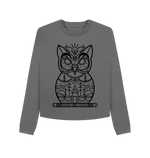 Slate Grey Printed Boxy Jumpers Front
