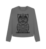 Slate Grey Owl Boxy Jumper