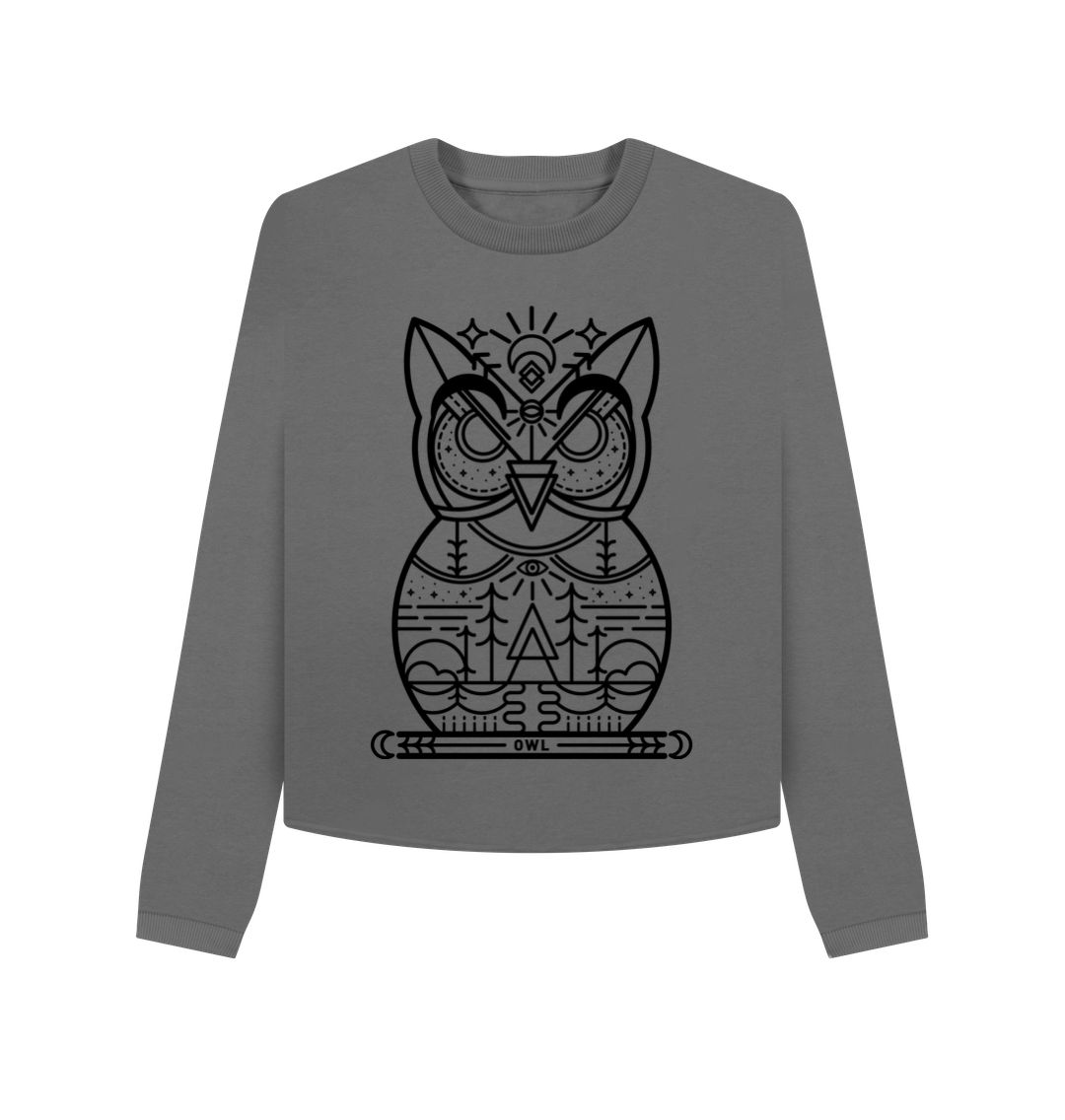 Slate Grey Owl Boxy Jumper