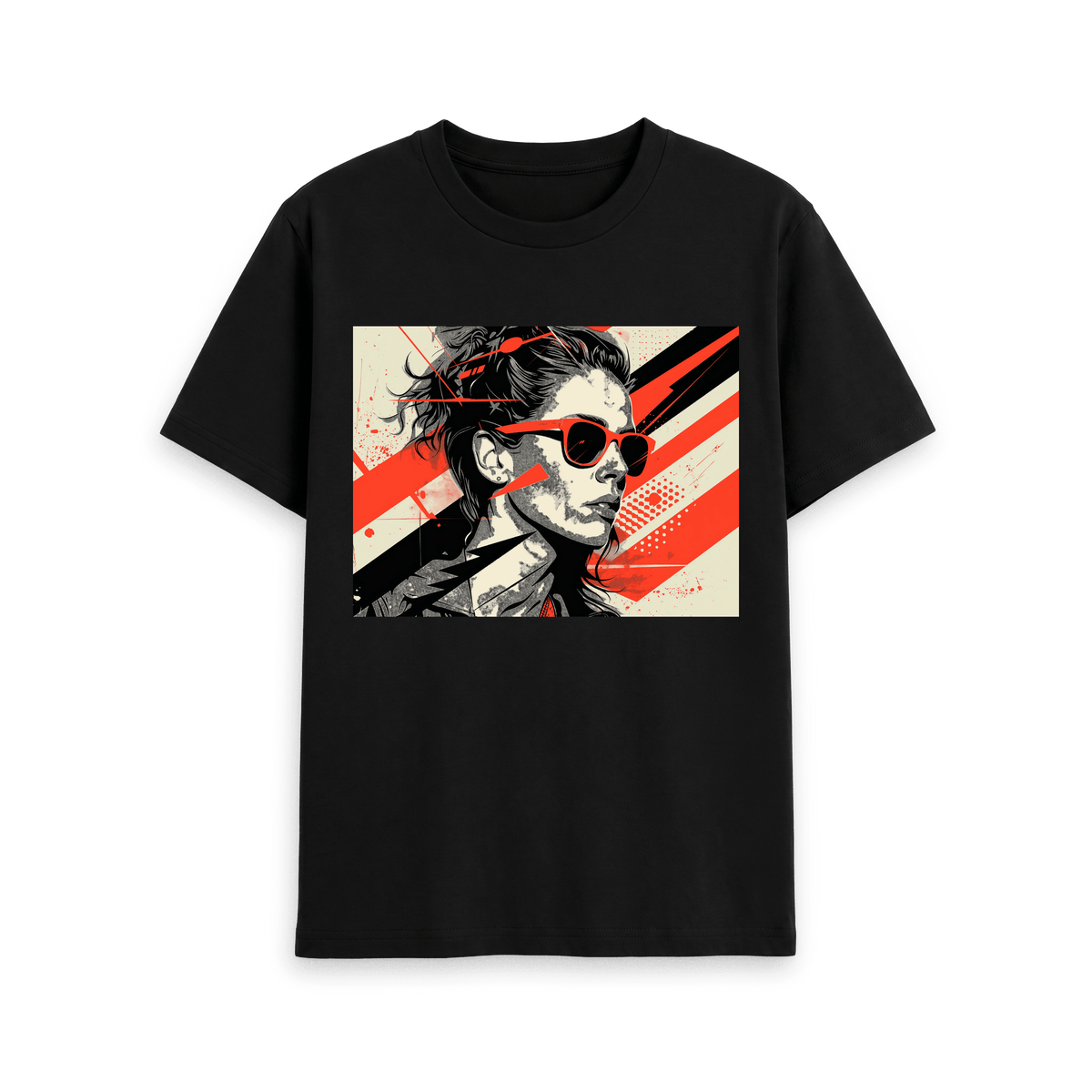 Black Printed T-shirt Front