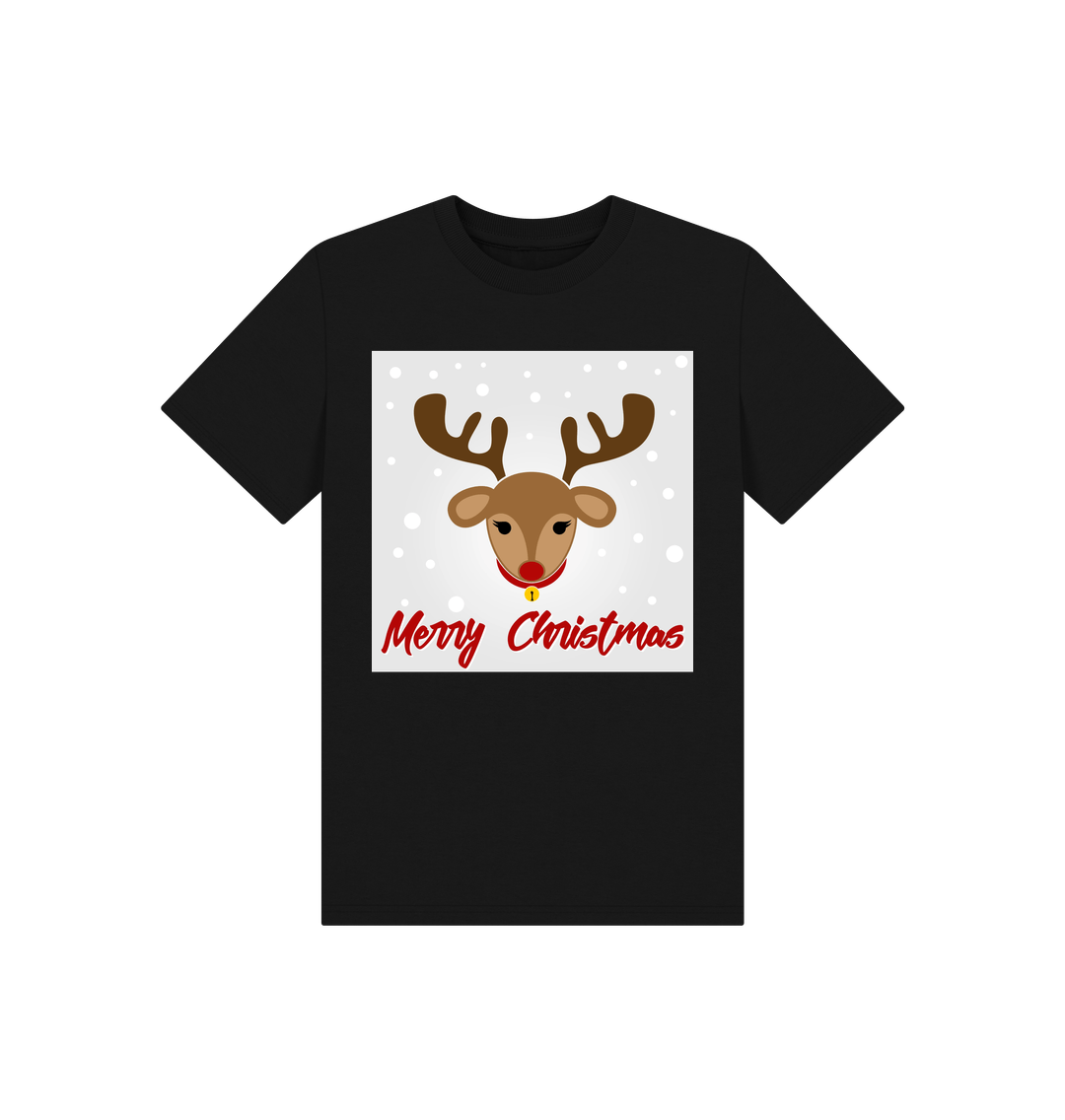 Black Reindeer Merry Christmas Tee