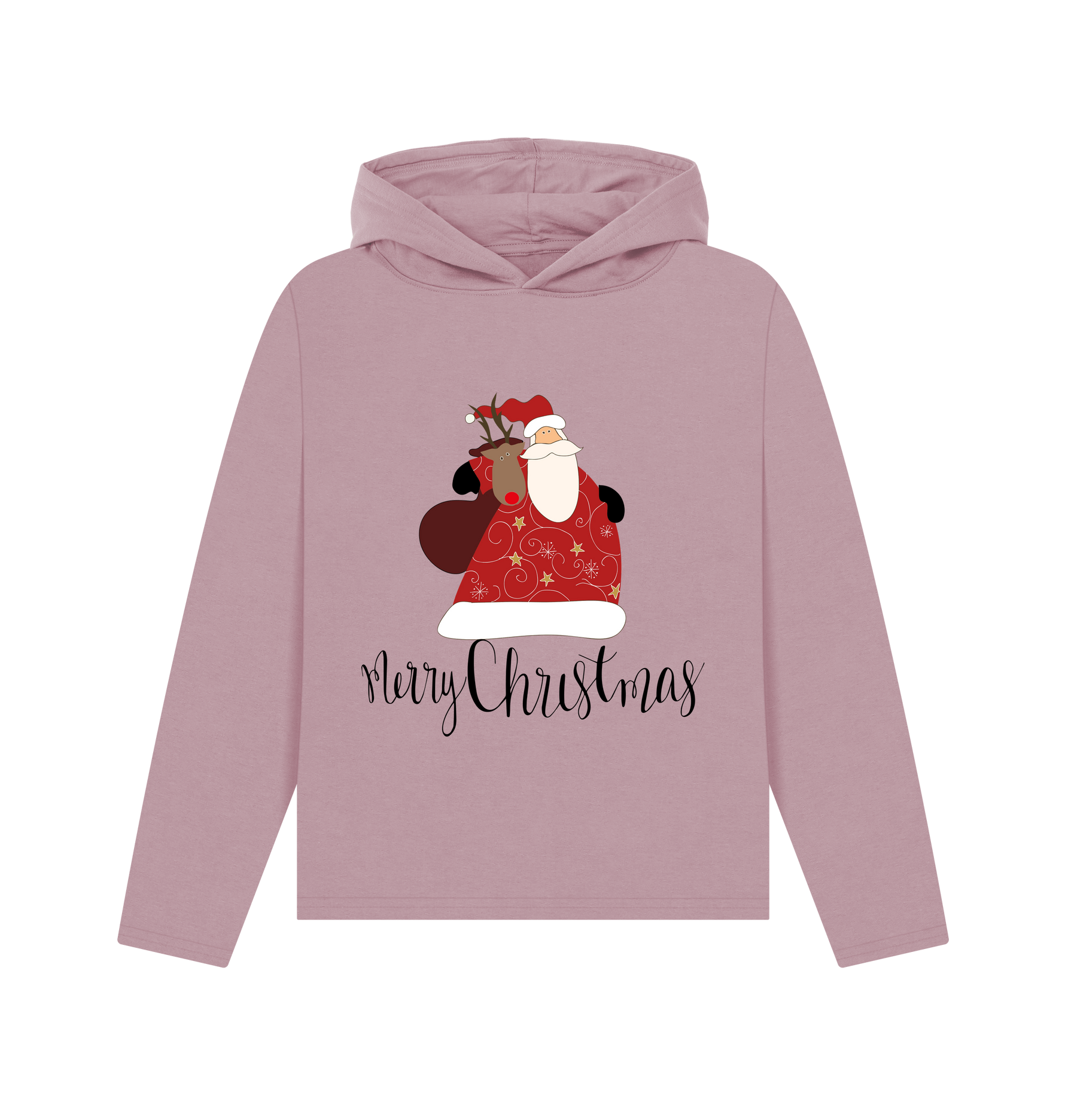 Mauve Printed Hoody Front