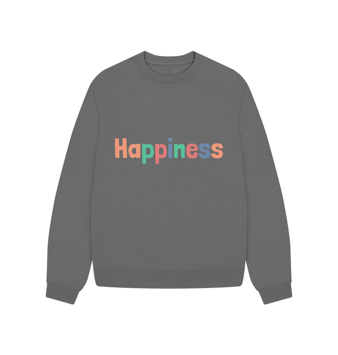 Slate Grey Happiness Oversized Jumper