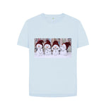 Sky Blue Cute Snowmen Relaxed Tee