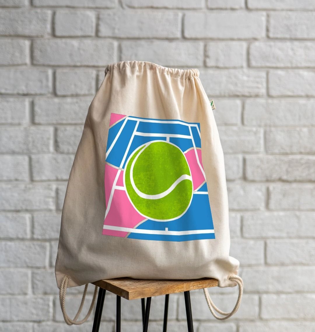 Play Tennis Drawstring Bag