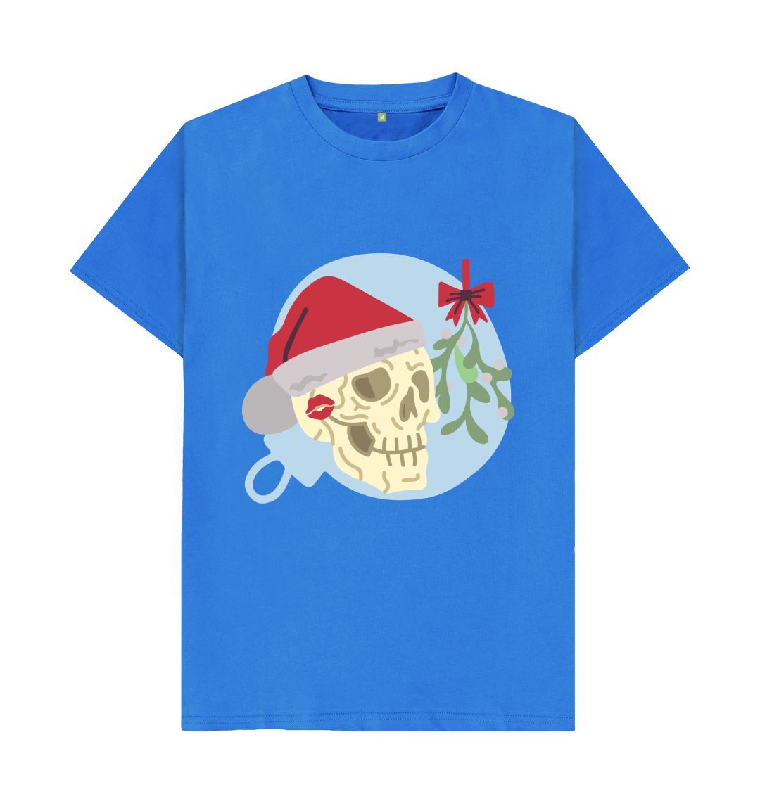 Bright Blue Santa Skeleton Tee