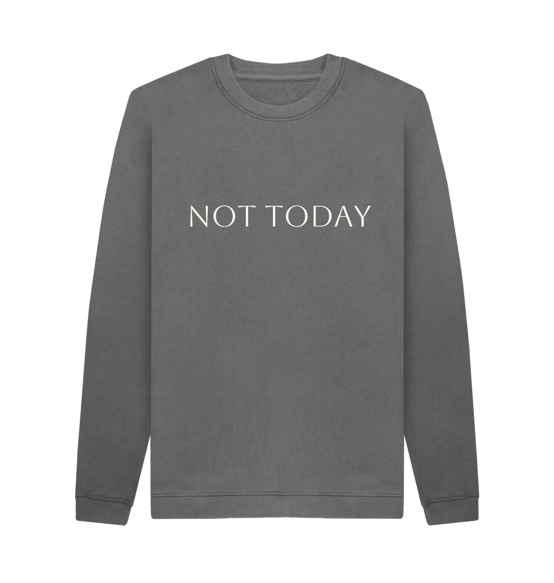 Slate Grey Printed Sweater Front