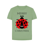 Sage Ladybird Christmas Relaxed Tee