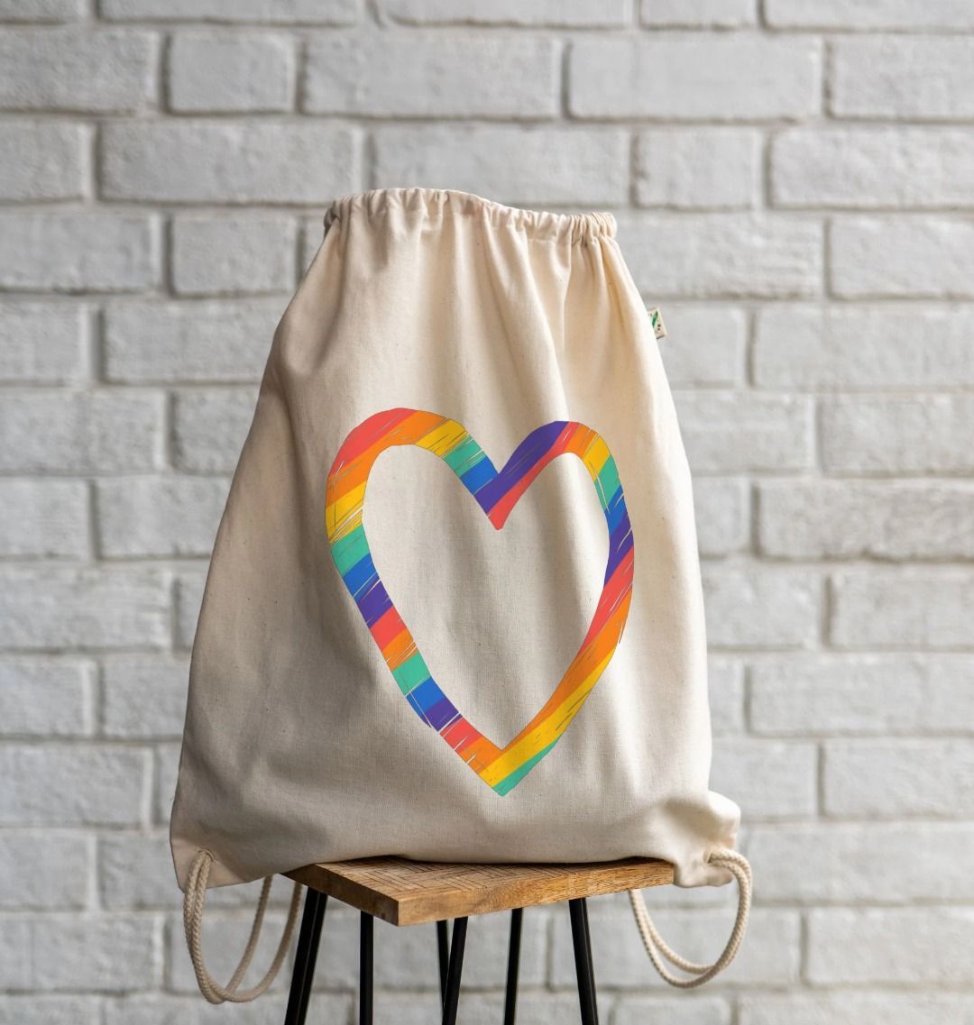 Pride Heart Drawstring Bag