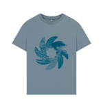 Stone Blue Waves Oversized Tee