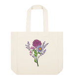 Natural Purple Flowers Shopper Tote