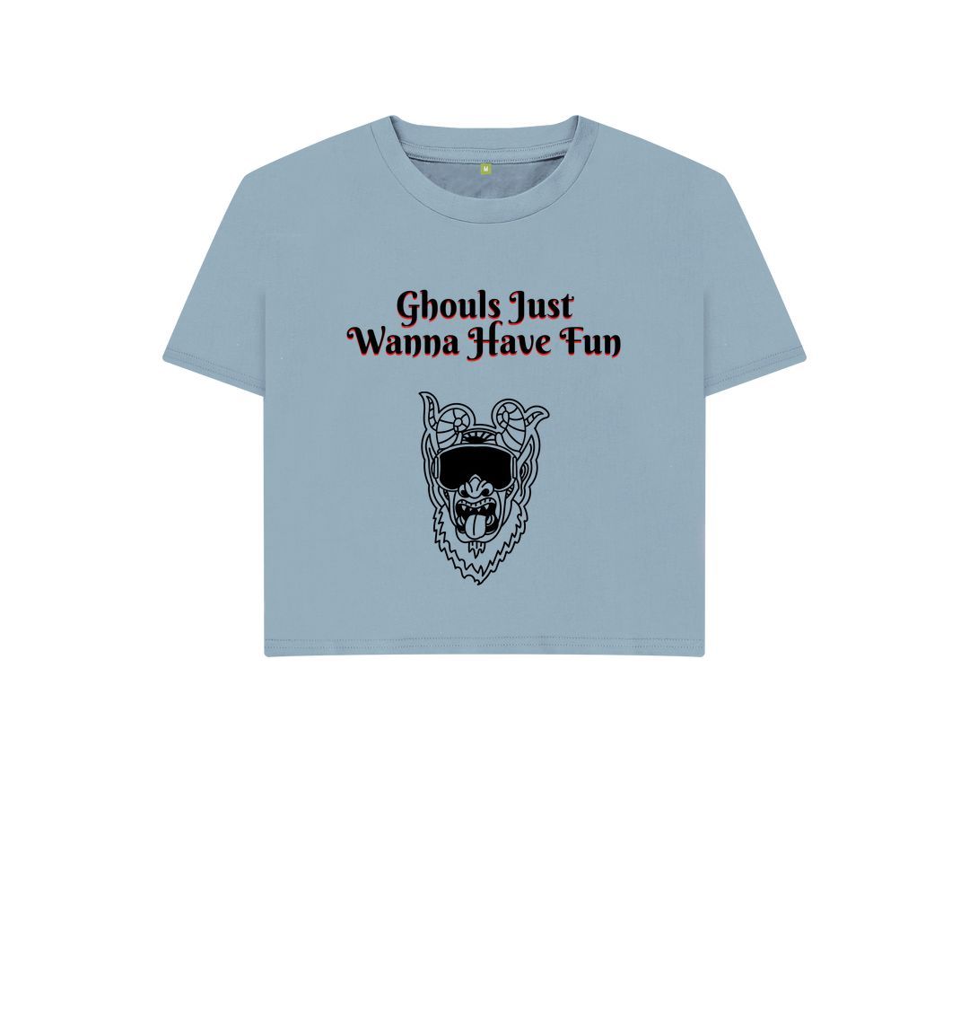 Stone Blue Ghouls Fun Boxy Tee