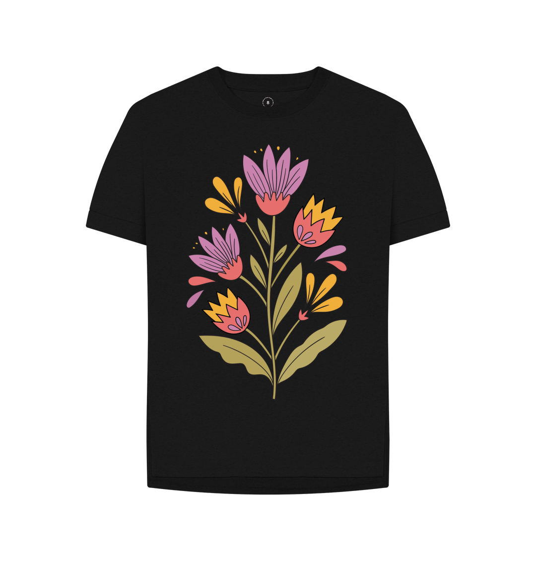 Black Printed T-shirt Front