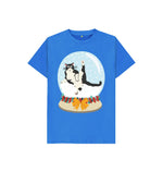 Bright Blue Cat Snow Globe Tee