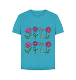 Ocean Blue Wild Pink & Purple Flowers Remill Relaxed Tee