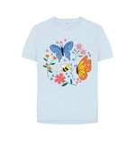 Sky Blue 2 Butterflies Relaxed Fit Tee