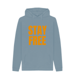 Stone Blue Printed Hoody Front