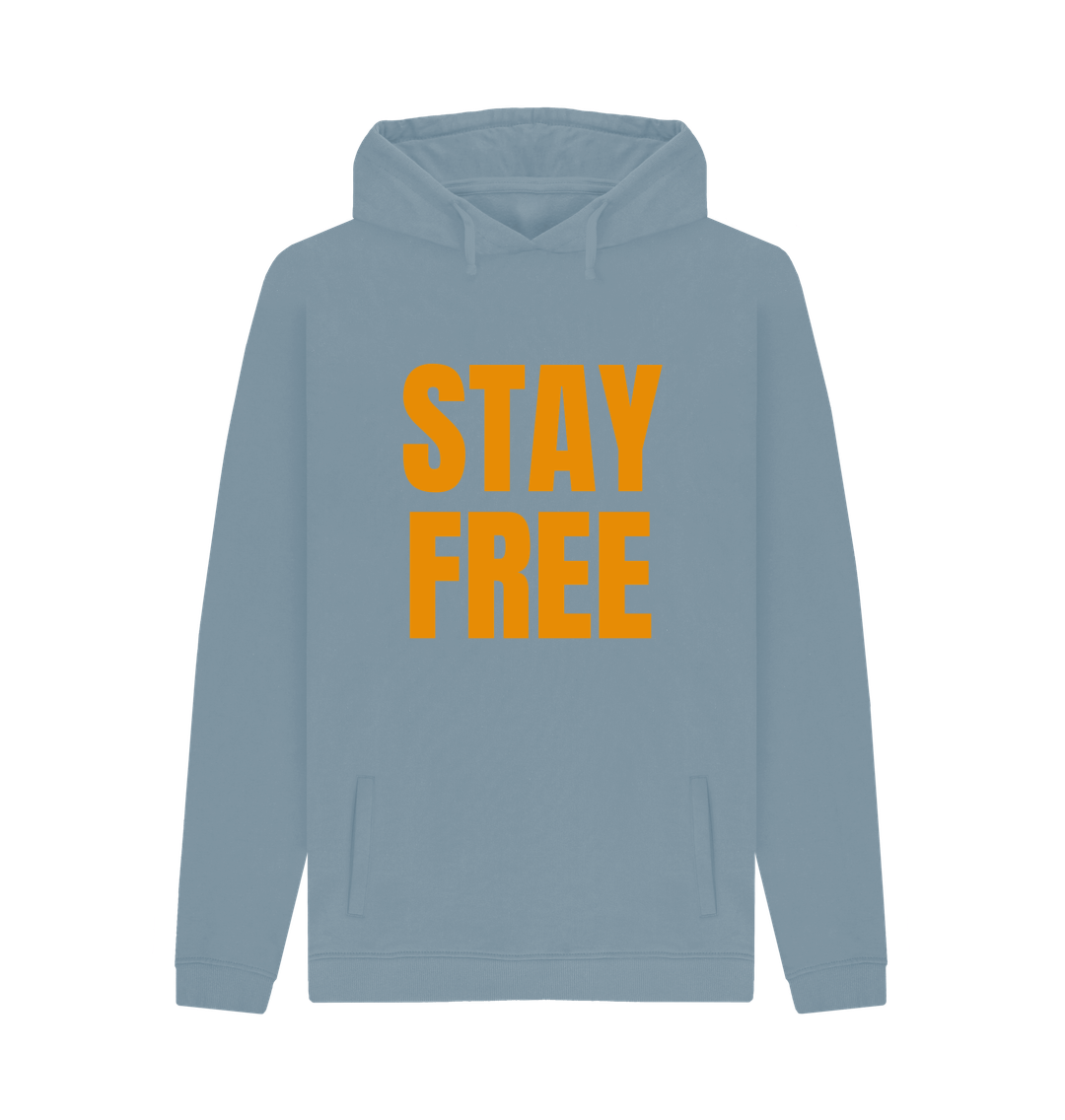 Stone Blue Printed Hoody Front