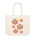 Natural Patterned Shells Shopper Tote