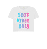 White Good Vibes Only Boxy Tee